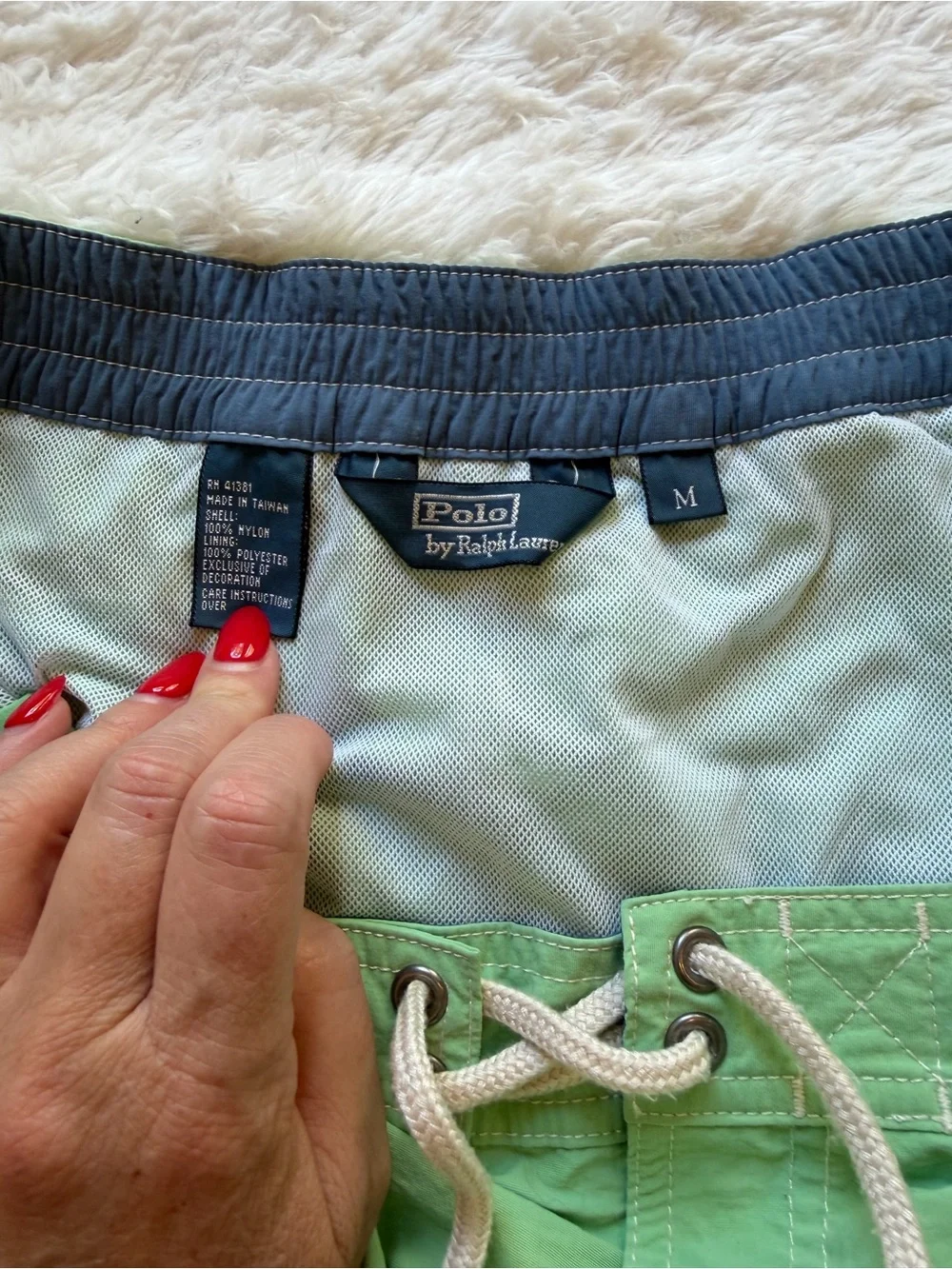 Polo by Ralph Lauren Men’s Green Swim Trunks Size Medium 9”inseam